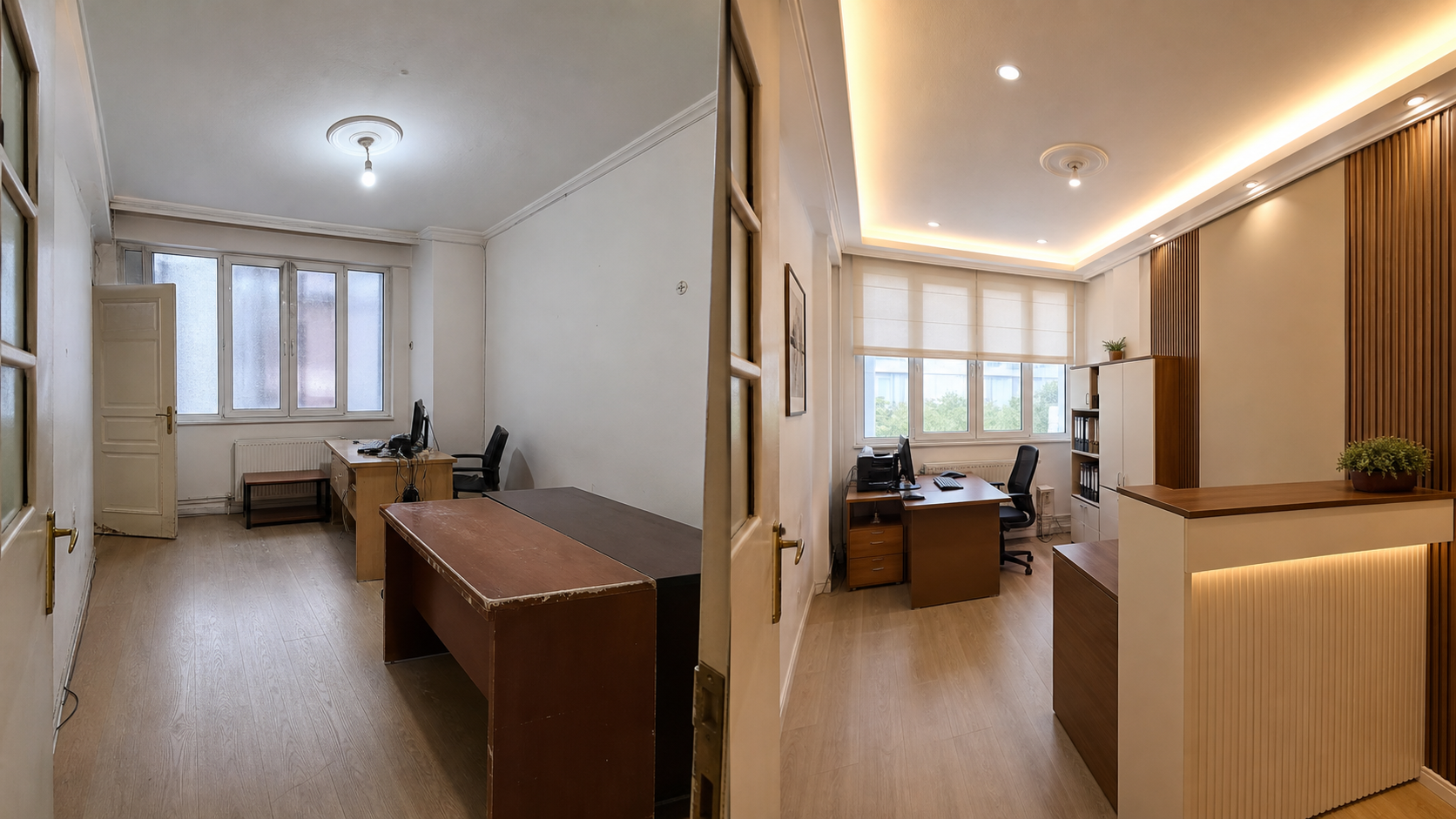 Ofis Dekorasyonu — Öncesi ve Sonrası: öncesi görünümü